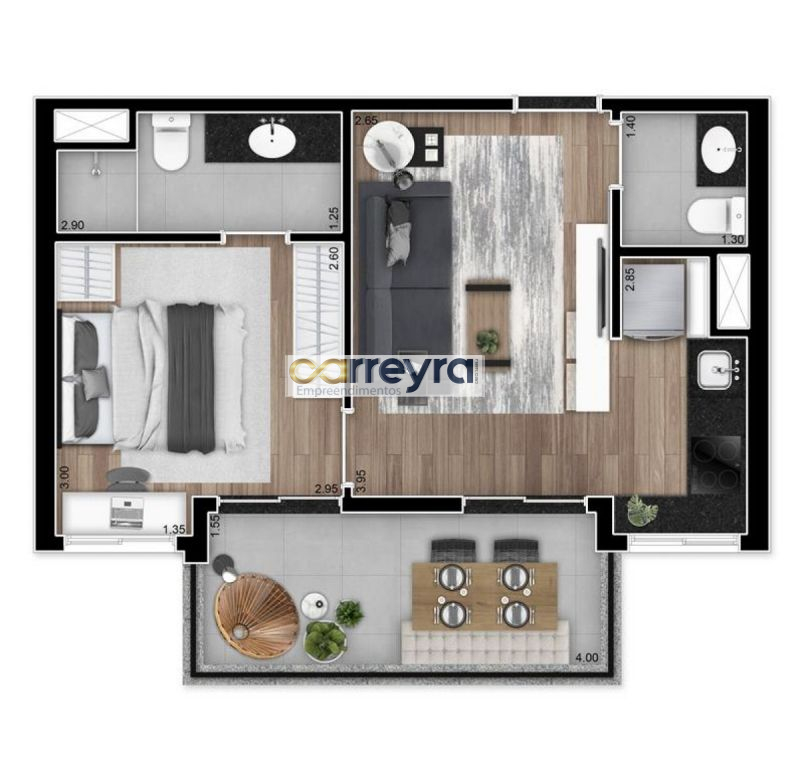Apartamento com 2 quartos, 40m², à venda em São Paulo, VILA MADALENA - Carreyra Imobiliaria